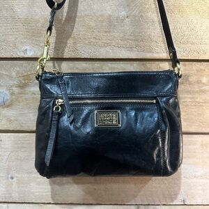 Coach Poppy Black Leather Crossbody Bag